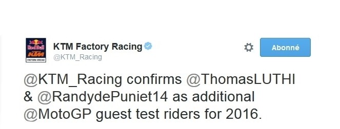 ktm confirms randy de puniet and tom luthi as test riders 2